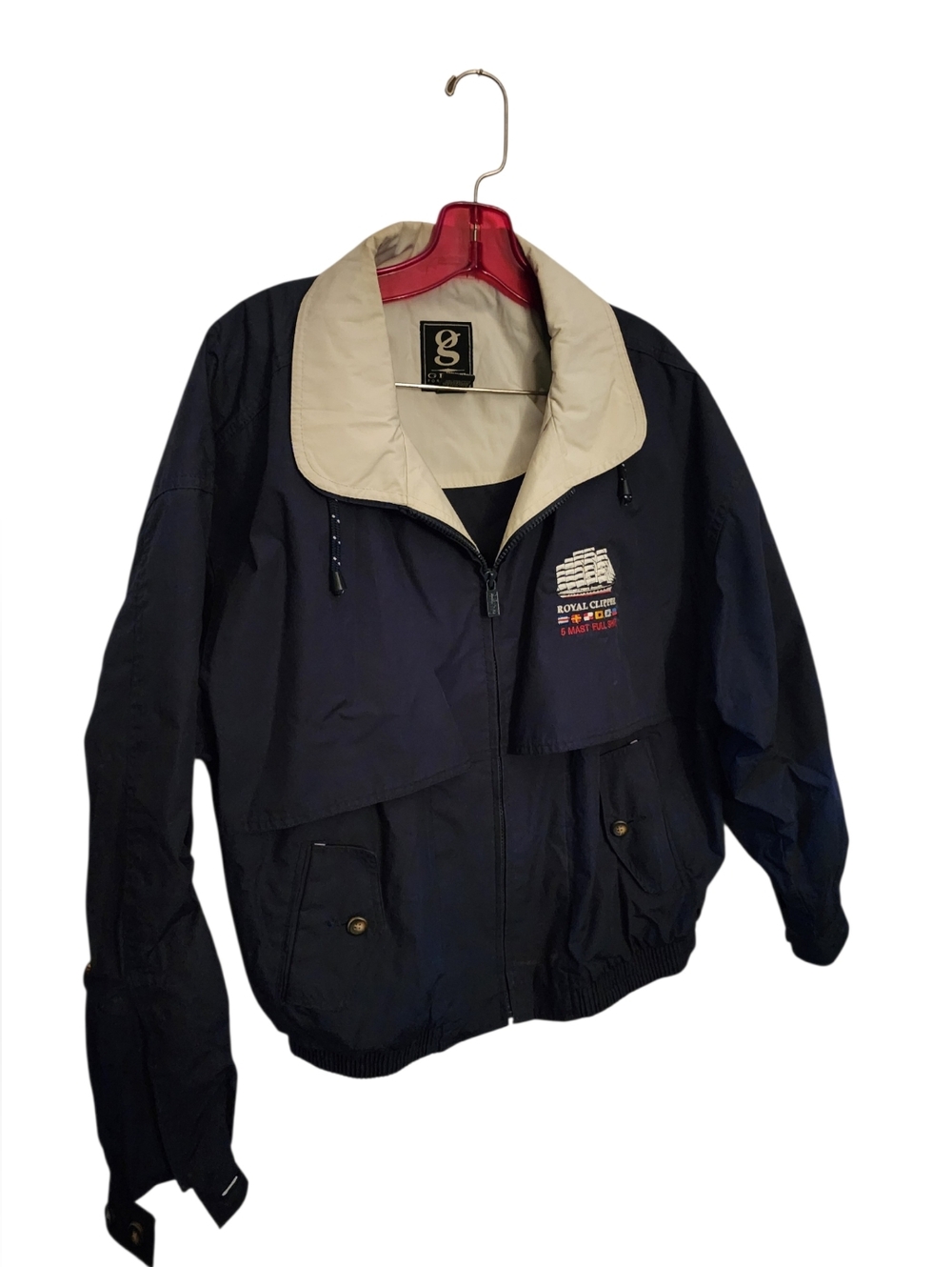 Gear for Sports Windbreaker RARE Royal Clipper Logo! Navy Blue Men's Size M EUC!
